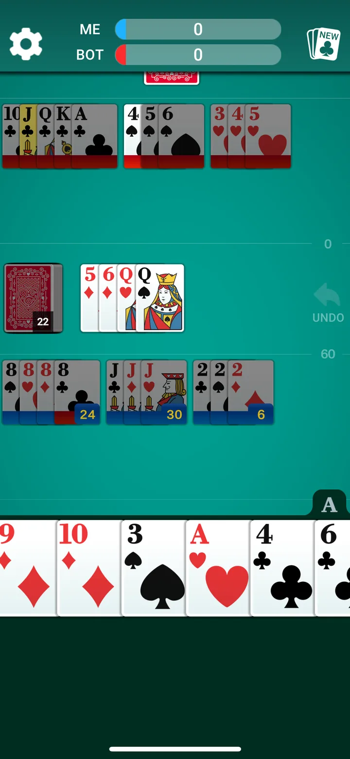 Rummy 500 running on an iPhone